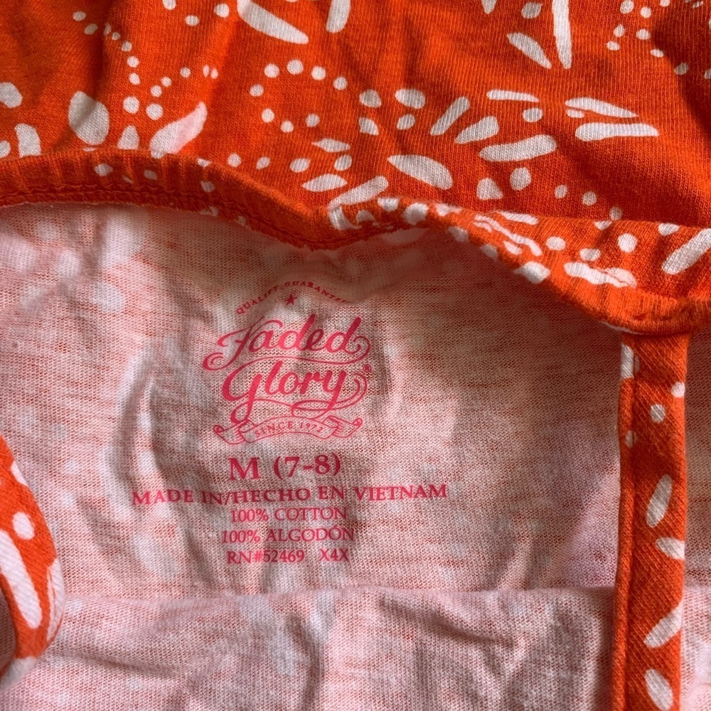 Orange Butterfly Print Dress - Picture 2 of 5